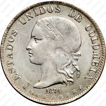 2 десимо 1874 [Колумбия] - Аверс
