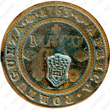 2 макуты 1762-1770, Перечекан на 1 макуте [Ангола] - Реверс
