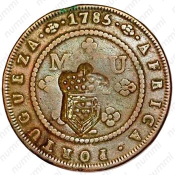 2 макуты 1783-1786, Перечекан на 1 макуте [Ангола] - Реверс