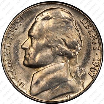 5 центов 1967, Томас Джефферсон - Аверс