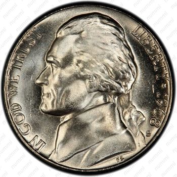 5 центов 1968, Томас Джефферсон - Аверс