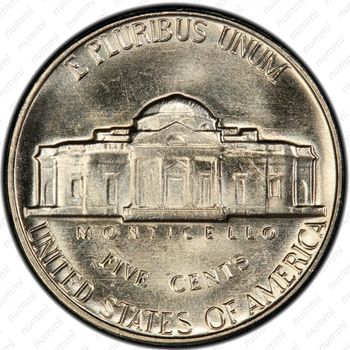 5 центов 1968, Томас Джефферсон - Реверс