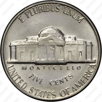 5 центов 1969, Томас Джефферсон - Реверс