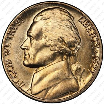 5 центов 1977, Томас Джефферсон - Аверс