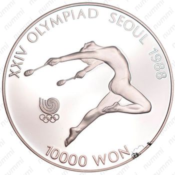 10000 вон 1988, XXIV летние Олимпийские Игры, Сеул 1988 - Гимнастка [Корея] - Аверс