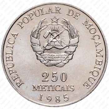 250 метикалов 1985, 10 лет Независимости [Мозамбик] - Реверс