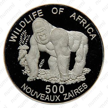 500 заиров 1996, Дикая природа Африки - Горилла [Демократическая Республика Конго] - Реверс