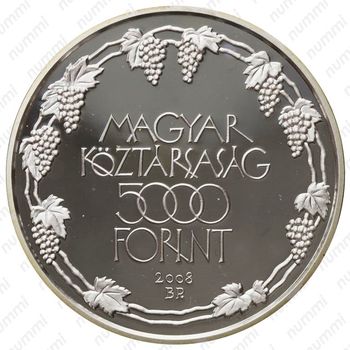 5000 форинтов 2008, Всемирное наследие ЮНЕСКО - Винодельческий регион Токай-Хедьялья [Венгрия] - Реверс