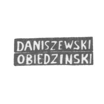 Клеймо мастера Данишевский И. - Вильно - инициалы "DANISZEWSKI" "OBIEDZINSKI" - 1860-1861 гг., фото 