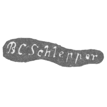 Клеймо мастера Шлеппер Бертольдус Кристиан - Ленинград - инициалы "BC.Schlepper", фото 
