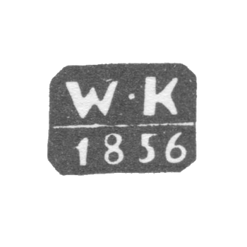 Клеймо неизвестного пробирного мастера Минска - инициалы "W-K" - 1856-1877 гг., фото 