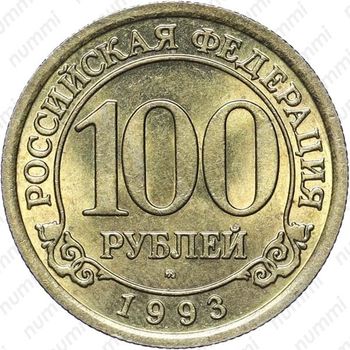 100 рублей 1993, ММД, Арктикуголь, о. Шпицберген