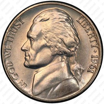 5 центов 1961, Томас Джефферсон - Аверс