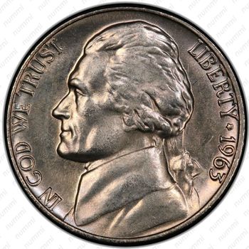 5 центов 1963, Томас Джефферсон - Аверс
