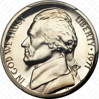 5 центов 1971, Томас Джефферсон - Аверс