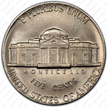 5 центов 1975, Томас Джефферсон - Реверс