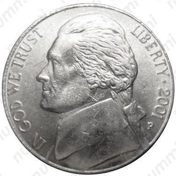5 центов 2001, Томас Джефферсон - Аверс