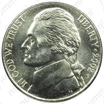 5 центов 2002, Томас Джефферсон - Аверс