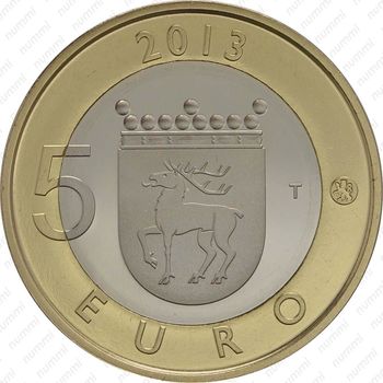 5 евро 2013, маяк острова Сельскер - Реверс