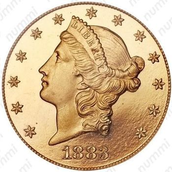 20 долларов 1883, голова Свободы