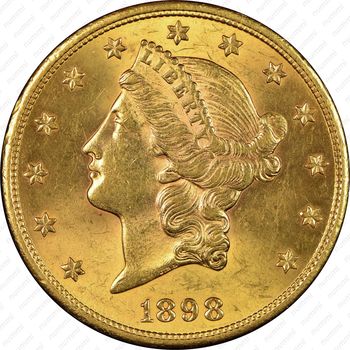 20 долларов 1898, голова Свободы
