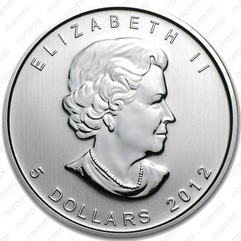 5 долларов 2012, кленовый лист