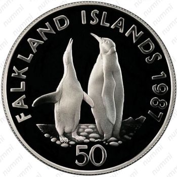 50 пенсов 1987, королевские пингвины