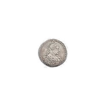 Серебряная монета 1 рубль 1734, тип 1734 года, крест короны разделяет надпись, реверс: дата разделена короной
