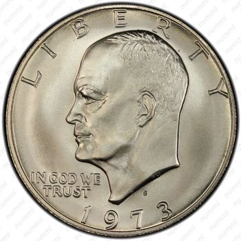 1 доллар 1973, доллар Эйзенхауэра, серебро - Аверс