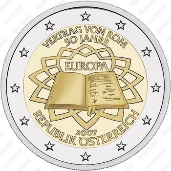 2 евро 2007, 50 лет Римскому договору (Австрия) - Аверс