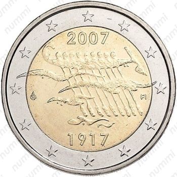 2 евро 2007, независимость Финляндии - Аверс