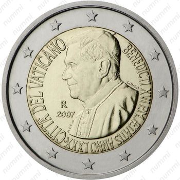 2 евро 2007, Папа Римский Бенедикт XVI - Аверс
