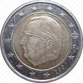 2 евро 2007, регулярный чекан Бельгии, Albert II de Belgique (король Альберт 2) - Аверс