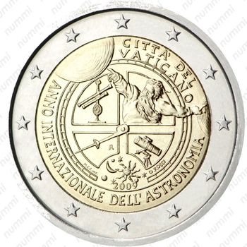 2 евро 2009, год астрономии - Аверс