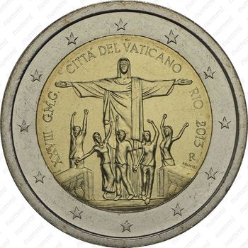 2 евро 2013, день молодёжи в Рио-де-Жанейро - Аверс