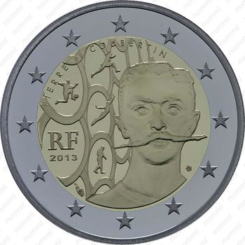 2 евро 2013, Пьер де Кубертен - Аверс