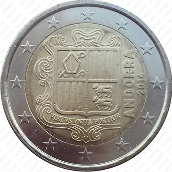2 евро 2014, регулярный чекан Андорры - Аверс