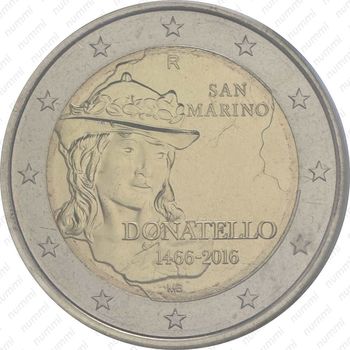2 евро 2016, Донателло - Аверс
