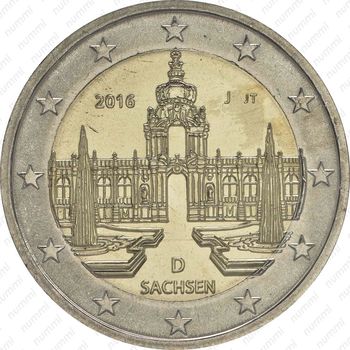 2 евро 2016, Дворец Цвингер - Аверс