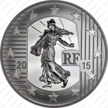 10 евро 2015, сеятельница (серебро, Франк Шеваль (франк на лошади - первый франк))