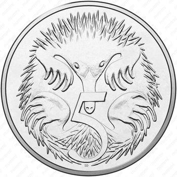 5 центов 2016, 50 лет с момента перехода на десятичную систему (австралийская ехидна)