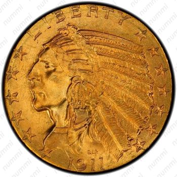5 долларов 1911, голова индейца