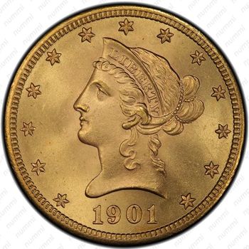 10 долларов 1901, голова Свободы