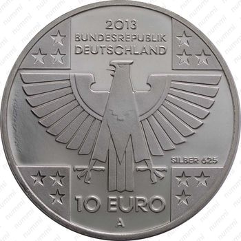 10 евро 2013, красный крест, серебро