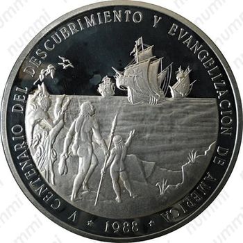 100 песо 1988, открытие Америки