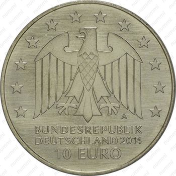10 евро 2014, Иоганн Готфрид Шадов, медно-никелевый сплав