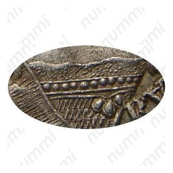 полтина 1737, тип 1735 года, с кулоном на груди, крест державы простой