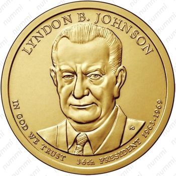 1 доллар 2015, Линдон Бэйнс Джонсон - Аверс