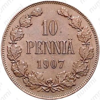 10 пенни 1907 - Реверс