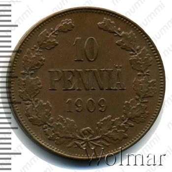 10 пенни 1909 - Реверс
